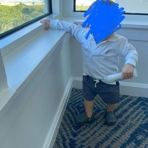 White long sleeve Prim and Proper polo